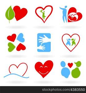Love icon7. Set of icons on a love theme. A vector illustration