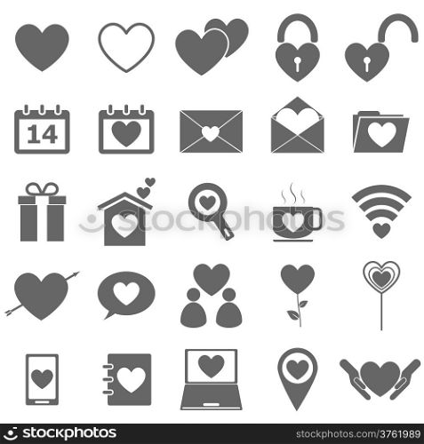 Love icons on white background, stock vector