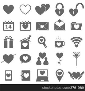 Love icons on white background, stock vector