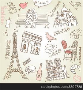 love in paris doodles