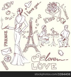 LOVE in Paris doodles