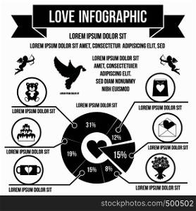 Love infographic in simple style for any design. Love infographic, simple style