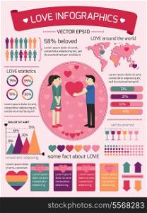 Love infographics elements for valentines day vector illustration