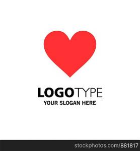 Love, Instagram, Interface, Like Business Logo Template. Flat Color