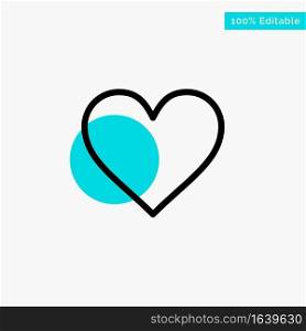 Love, Instagram, Interface, Like turquoise highlight circle point Vector icon