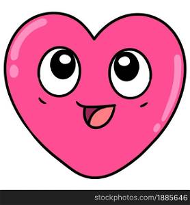 love kawaii emoticons with happy facial expressions, doodle icon image. cartoon caharacter cute doodle draw