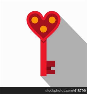 Love key icon. Flat illustration of love key vector icon for web. Love key icon, flat style