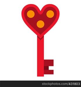Love key icon flat isolated on white background vector illustration. Love key icon isolated