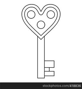 Love key icon. Outline illustration of love key vector icon for web. Love key icon, outline style