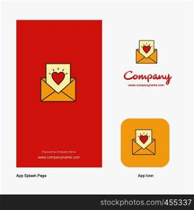 Love letter Company Logo App Icon and Splash Page Design. Creative Business App Design Elements