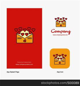 Love letter Company Logo App Icon and Splash Page Design. Creative Business App Design Elements