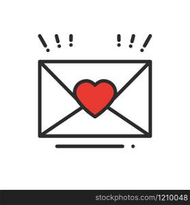 Love letter envelope line icon. Happy Valentine day sign and symbol. Heart shape. Love, couple, relationship, dating, wedding, holiday, romantic amour declaration congratulation theme. Love letter envelope line icon. Happy Valentine day sign and symbol. Heart shape. Love, couple, relationship, dating, wedding, holiday, romantic amour declaration congratulation theme.