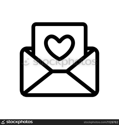 love letter icon vector. A thin line sign. Isolated contour symbol illustration. love letter icon vector. Isolated contour symbol illustration