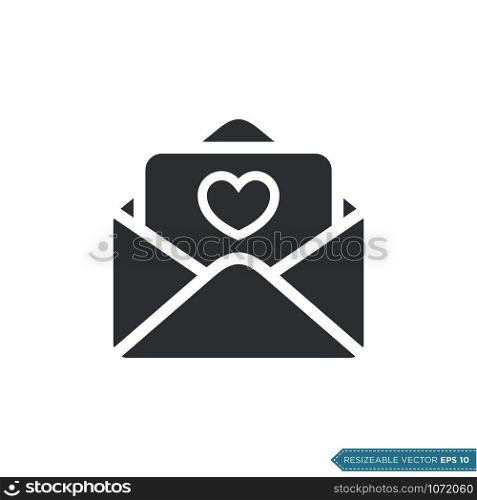 Love Letter Icon Vector Template Flat Design