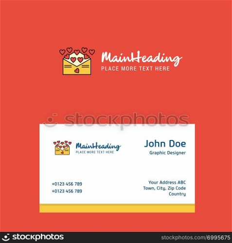 Love letter logo Design with business card template. Elegant corporate identity. - Vector