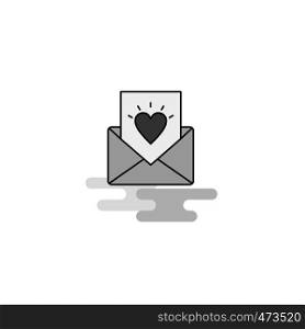 Love letter Web Icon. Flat Line Filled Gray Icon Vector
