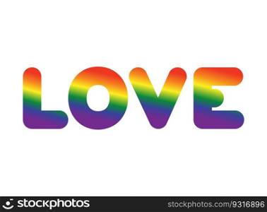 Love LGBT sign of rainbow letters. Letitiging for gays and lesbians 