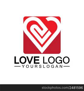 Love logo design,Heart shape logo design Vector