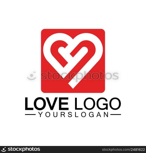 Love logo design,Heart shape logo design Vector