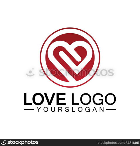 Love logo design,Heart shape logo design Vector