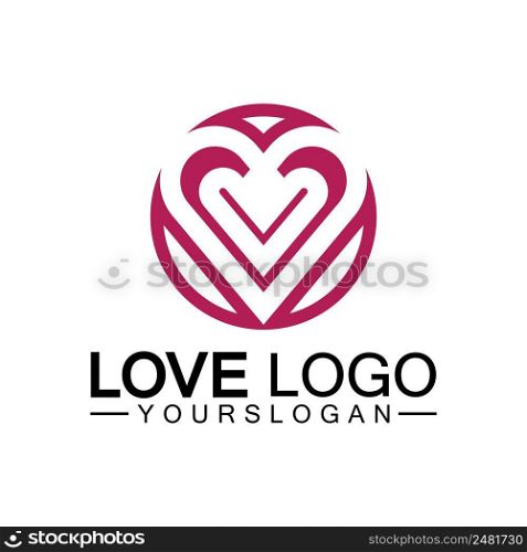 Love logo design,Heart shape logo design Vector 