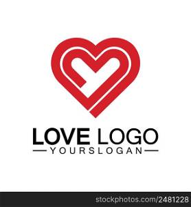 Love logo design vector,geometric hearth logo vector, linear love vector logo concept,Heart shape logo design-Vector