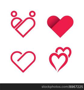 Love logo icon and symbol vector illustration flat design