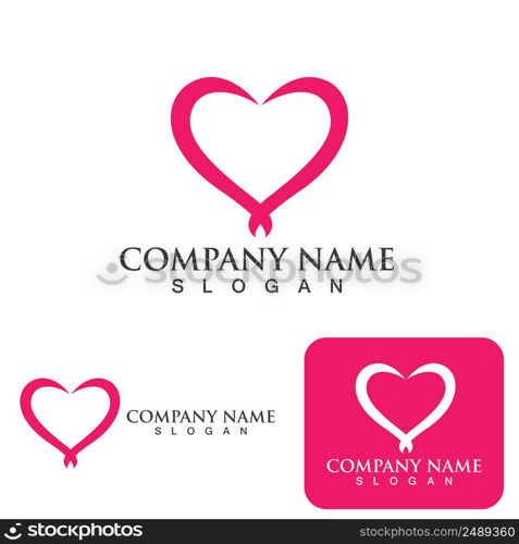 Love logo Vector icon illustration design Template