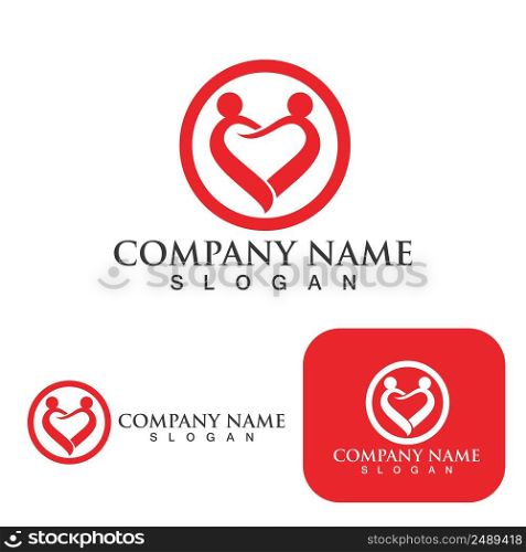  Love logo Vector icon illustration design Template