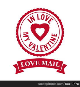 Love Mail icon Happy Valentine day Heart With Love. Love Mail icon Happy Valentine day Heart With Love. Symbol for mail design vector isolated