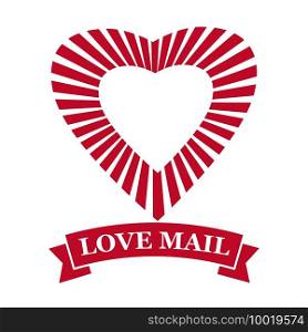 Love Mail icon Happy Valentine day Heart With Love. Love Mail icon Happy Valentine day Heart With Love. Symbol for mail design vector isolated