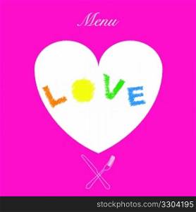 love menu on pink