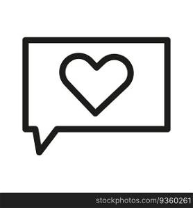 Love message. heart in speech bubble icon. good feedback. Vector illustration. stock image. EPS 10.. Love message. heart in speech bubble icon. good feedback. Vector illustration. stock image.