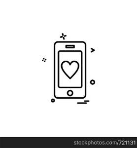 Love Mobile icon design vector