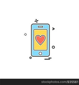 Love Mobile icon design vector