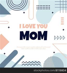 Love Mom Mother Day Square Gift Card Memphis Style