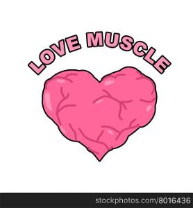 Love muscle. Strong Athletic heart with muscles and veins. Vector illustration&#xA;