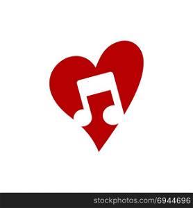 love music icon key note theme logo template. love music icon key note theme logo template vector