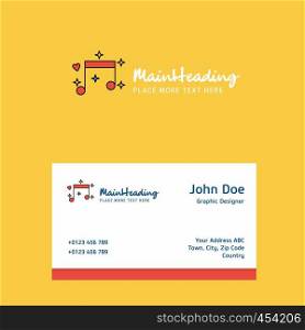 Love Music logo Design with business card template. Elegant corporate identity. - Vector