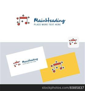 Love Music vector logotype with business card template. Elegant corporate identity. - Vector