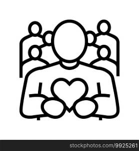love people value line icon vector. love people value sign. isolated contour symbol black illustration. love people value line icon vector illustration