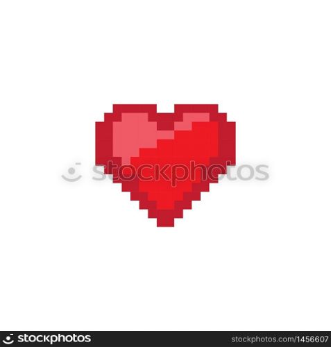 Love pixel art design Logo Vector Template