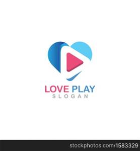 Love Play media logo inspiration illustration vector design app