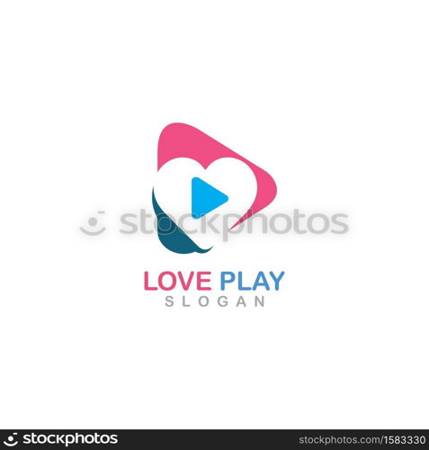 Love Play media logo inspiration illustration vector design app