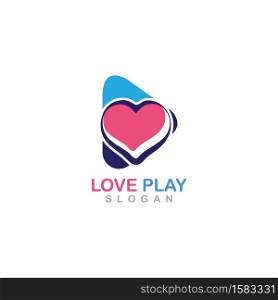 Love Play media logo inspiration illustration vector design app