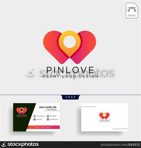 love point location mark logo template vector illustration icon element isolated - vector. love point location mark logo template vector illustration icon element isolated