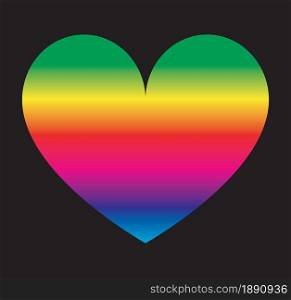 Love rainbow heart isolated icon. Homosexuality, equality, diversity, pride, freedom concept. LGBT vector illustration.