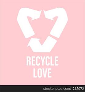 love recycle valentine day concept vector illustration pink