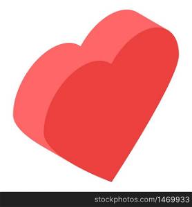 Love red heart icon. Isometric of love red heart vector icon for web design isolated on white background. Love red heart icon, isometric style