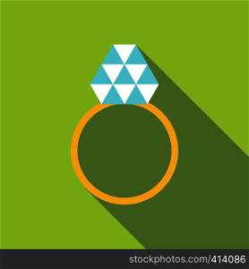 Love ring icon. Flat illustration of love ring vector icon for web design. Love ring icon, flat style